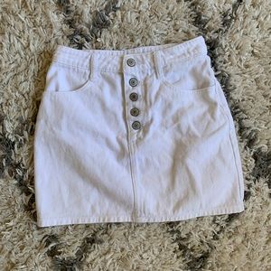 Brandy Melville White Button Up Denim Skirt
